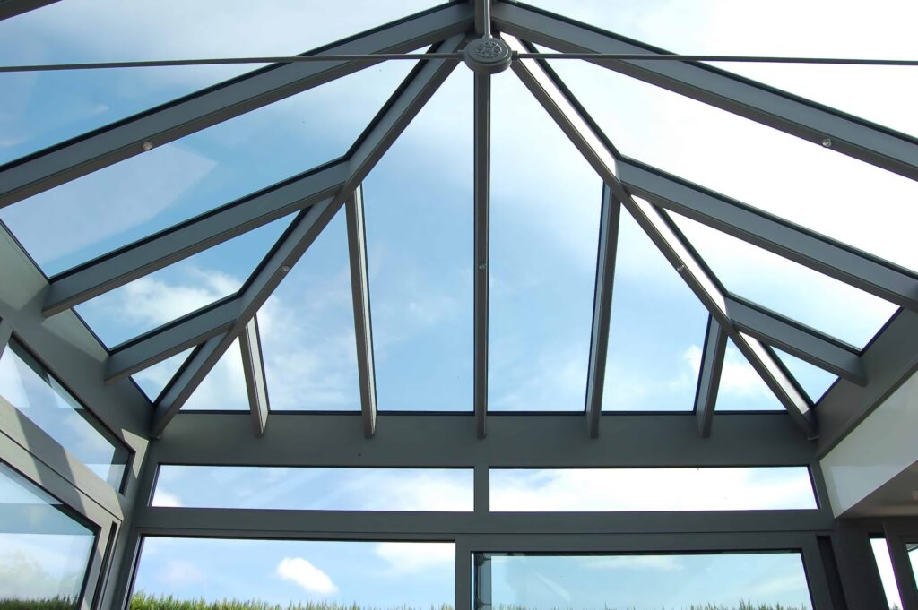 aliver orangery roof interior view smart aluminium roof lanterns trinity windows jersey 2500