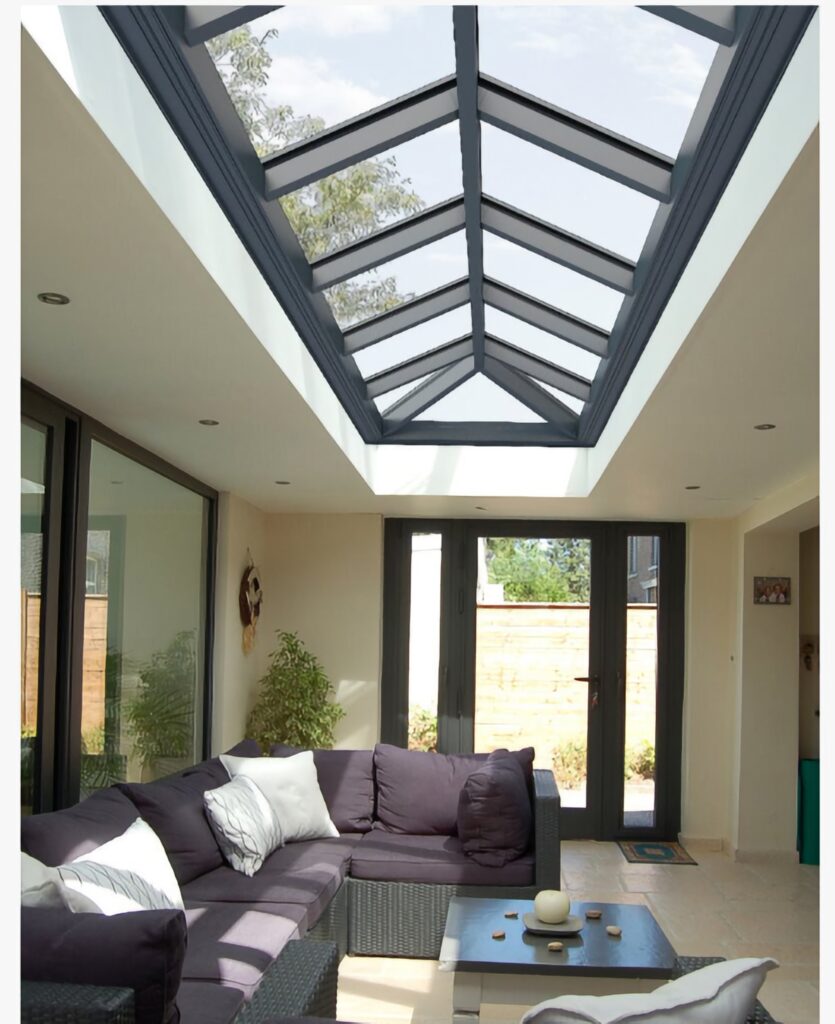 aliver orangery roof system smart aluminium grey lantern rooflights trinity windows jersey 2500