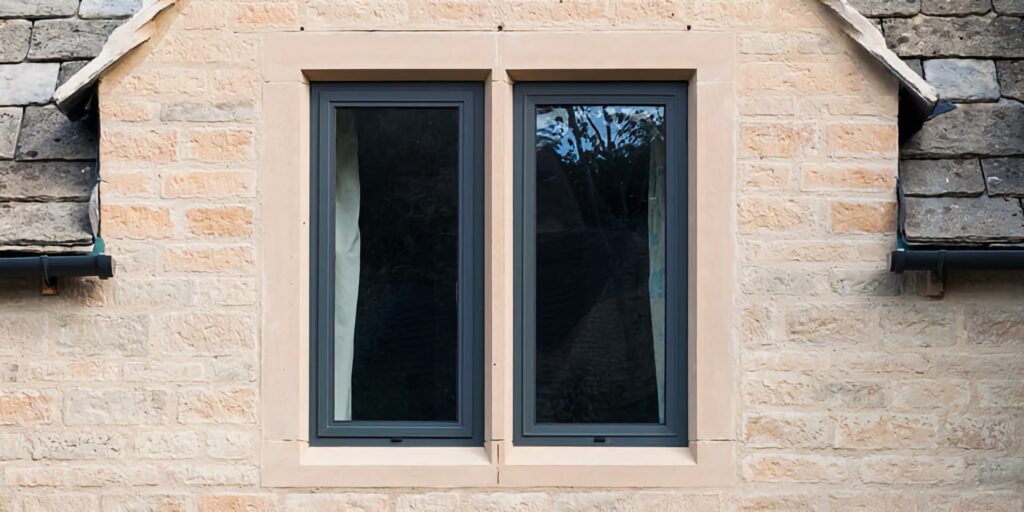 aluminium casement windows black frame stone cottage exterior trinity windows jersey 2500