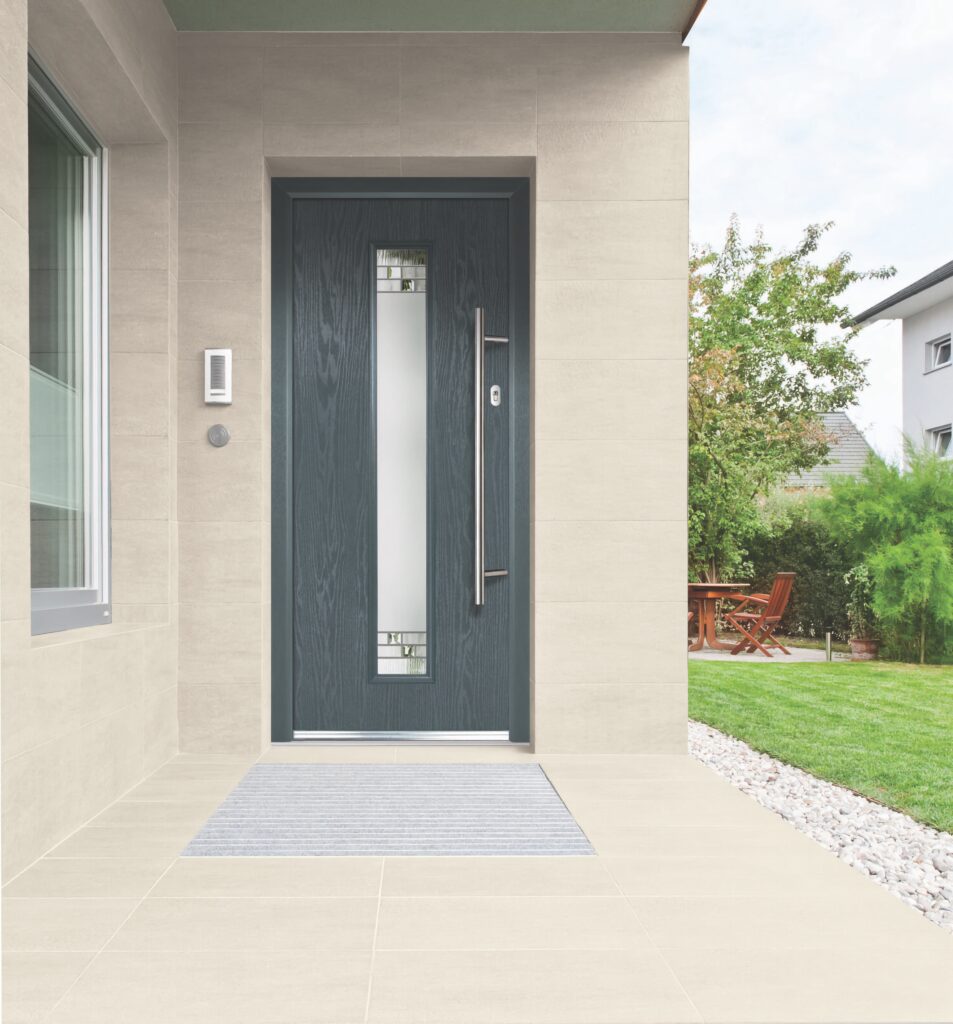 slate grey composite front door modern glass entrance doors trinity windows jersey 2500
