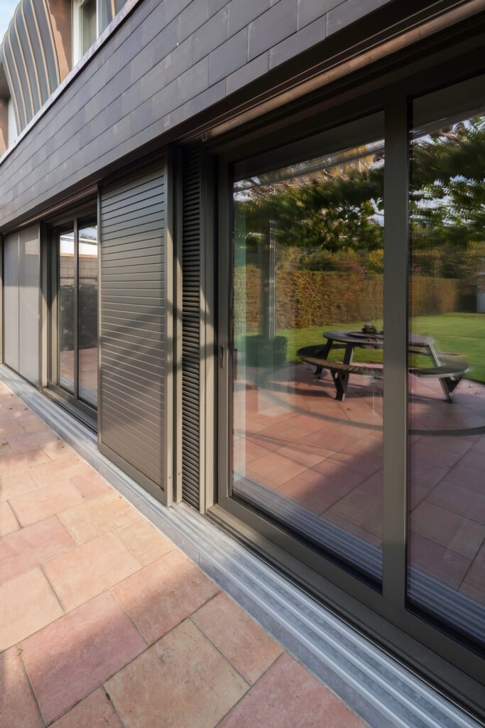 technal confort160 sliding door with external shutters sliding doors trinity windows jersey 2500