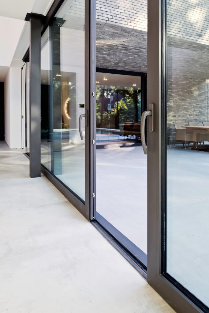 technal confort160 slimline sliding door handle detail modern home sliding doors trinity windows jersey 2500