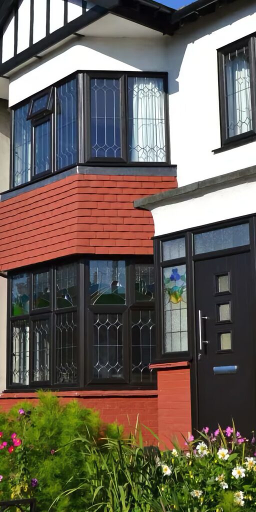 u pvc bay window with double glazing finished in anthracite grey windows trinity windows jersey 2500