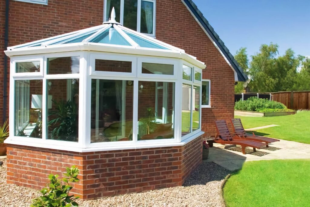 u pvc victorian conservatory with glass roof and double glazing finished in white conservatories trinity windows jersey 2500