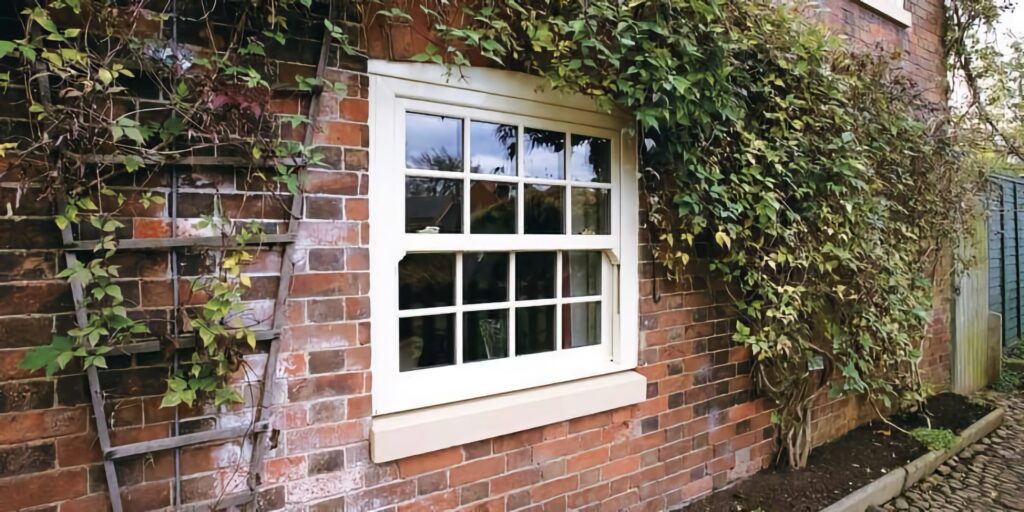 white upvc sash window traditional redbrick traditional historic style trinity windows jersey 2500