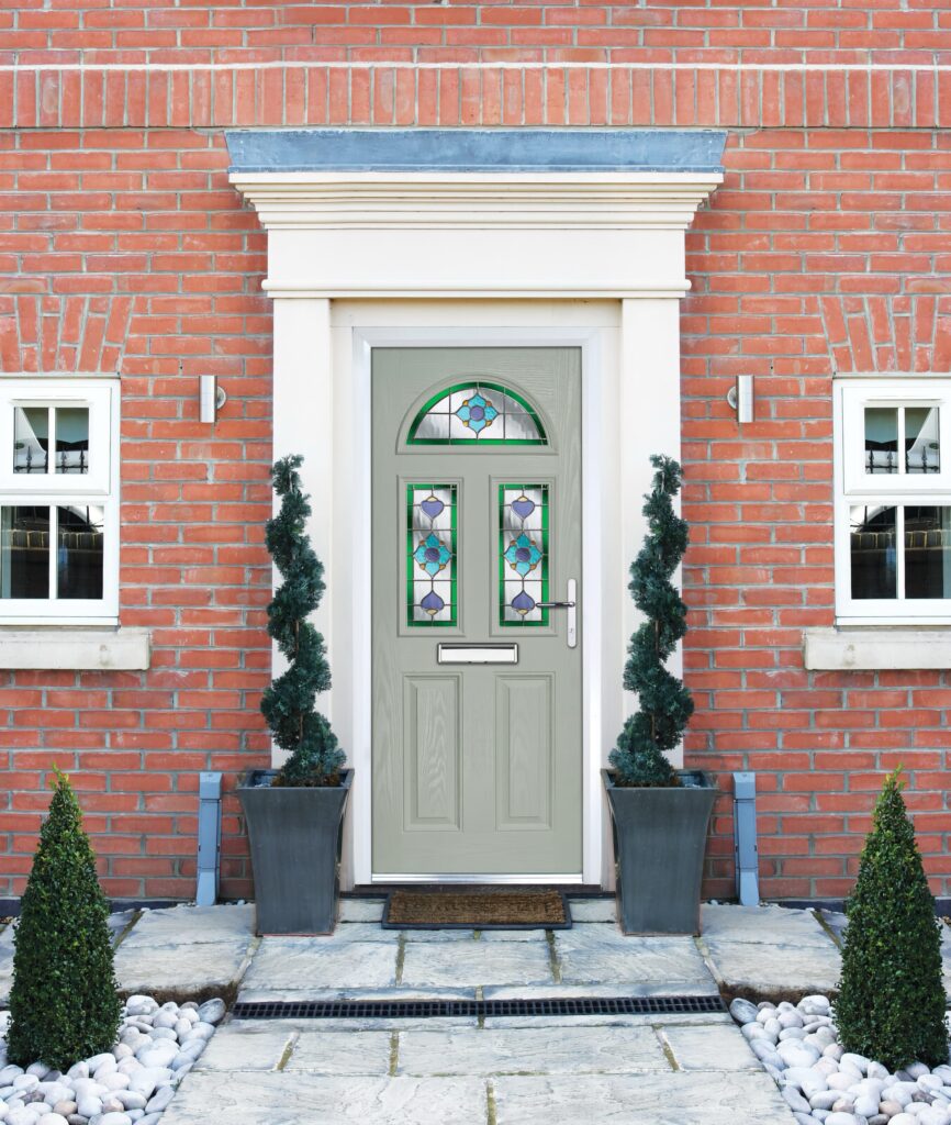 york agate grey composite front door stained glass entrance doors trinity windows jersey 2500